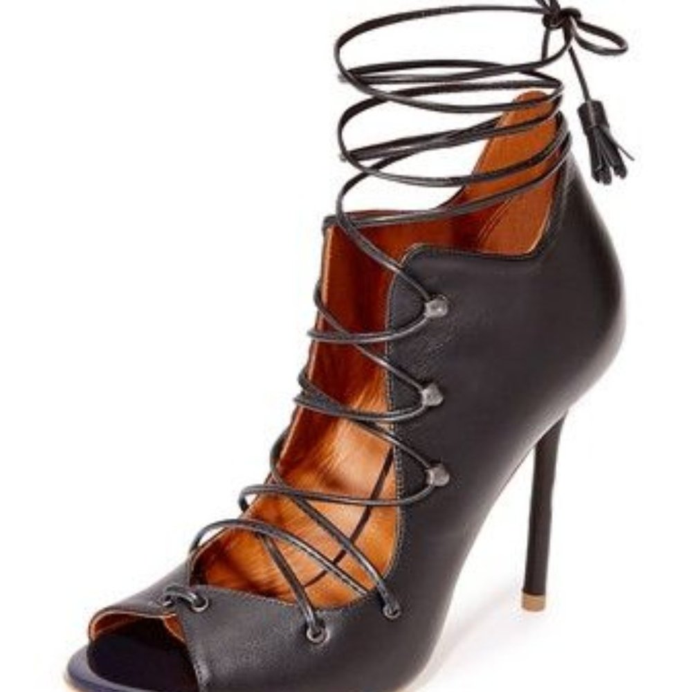 Malone Souliers leather pump, lace up 38.5